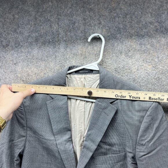 Guabello Blazer Mens 42L Gray Super 130s Wool Sport Coat Made In Turkey - Picture 10 of 11